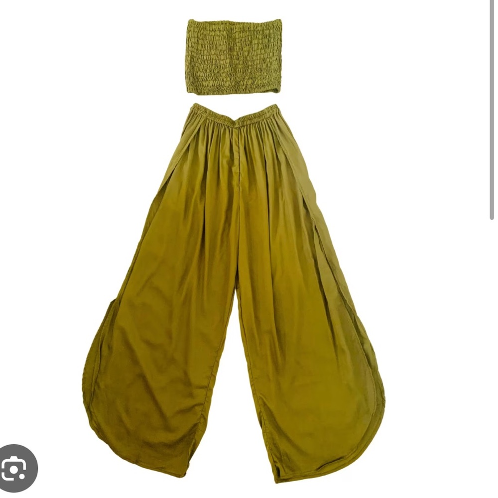 ISO: Pink Haley Olive Split-Hem Wide Leg Pants